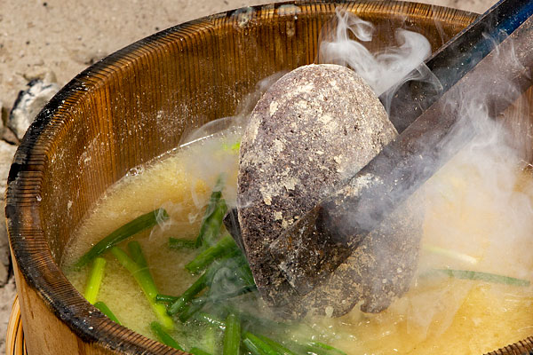 Oga's Ishiyaki cuisine; stone boiled seafood soup