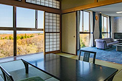 日式客房约20平方米大和室 + 客厅套房房型
